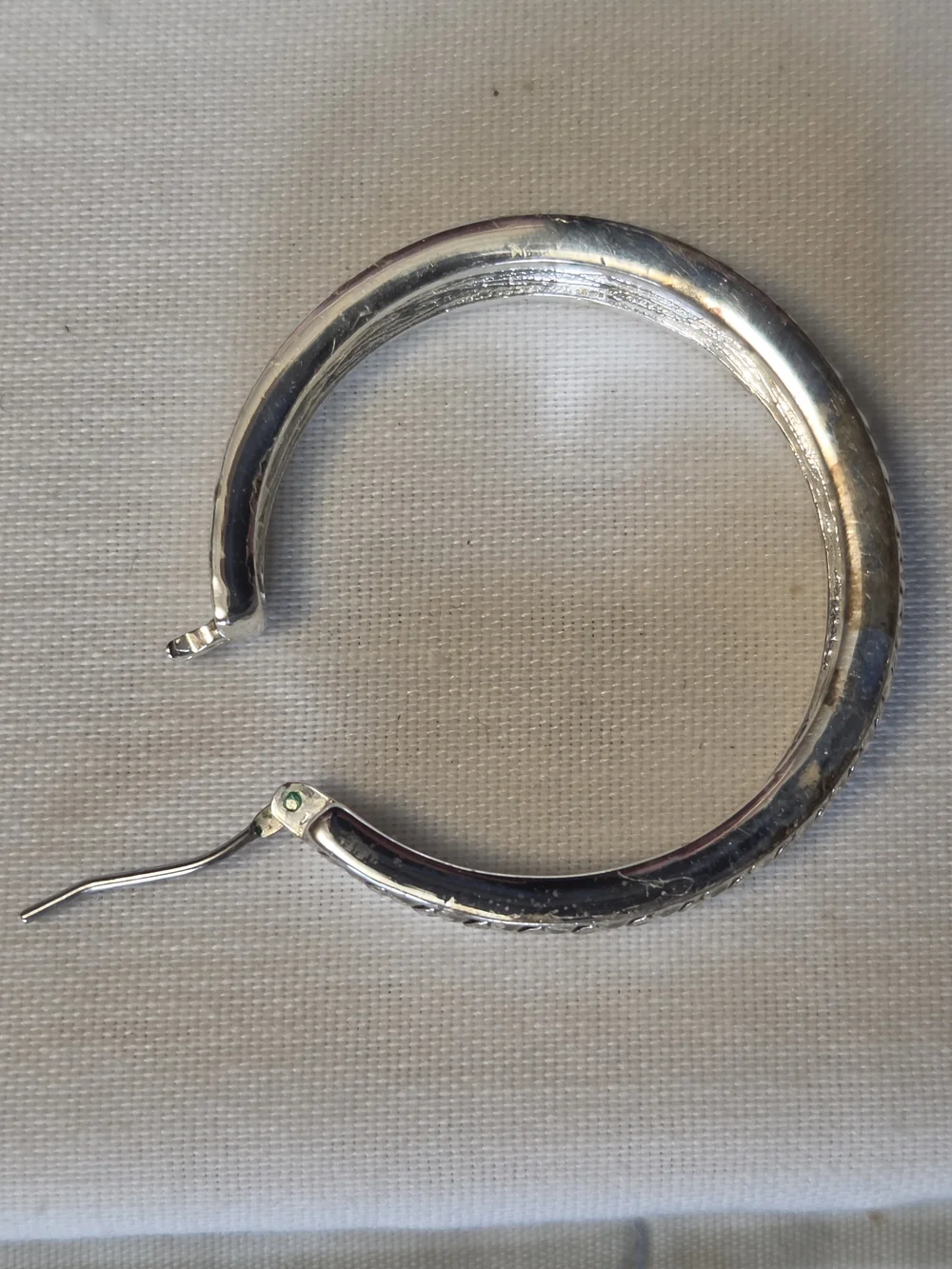 Unsigned Napier Silver-Tone Scaled Hoop Earrings